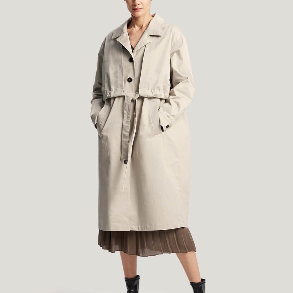 Double Layer Cotton Trench Coat